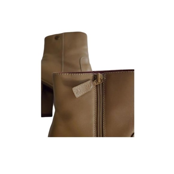 Vintage | Y2K | 90s | Tommy Hilfiger Chunky Heel Leather Tan Boots | Size 10M - Picture 3 of 9